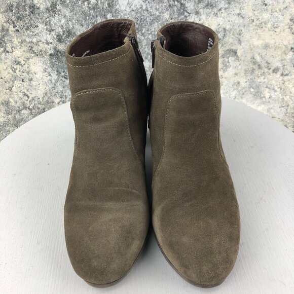 GH Bass & Co Women's Size 8M Ayda Brown Suede Side Zip High Heel Ankle Booties - Picture 3 of 12
